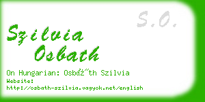 szilvia osbath business card